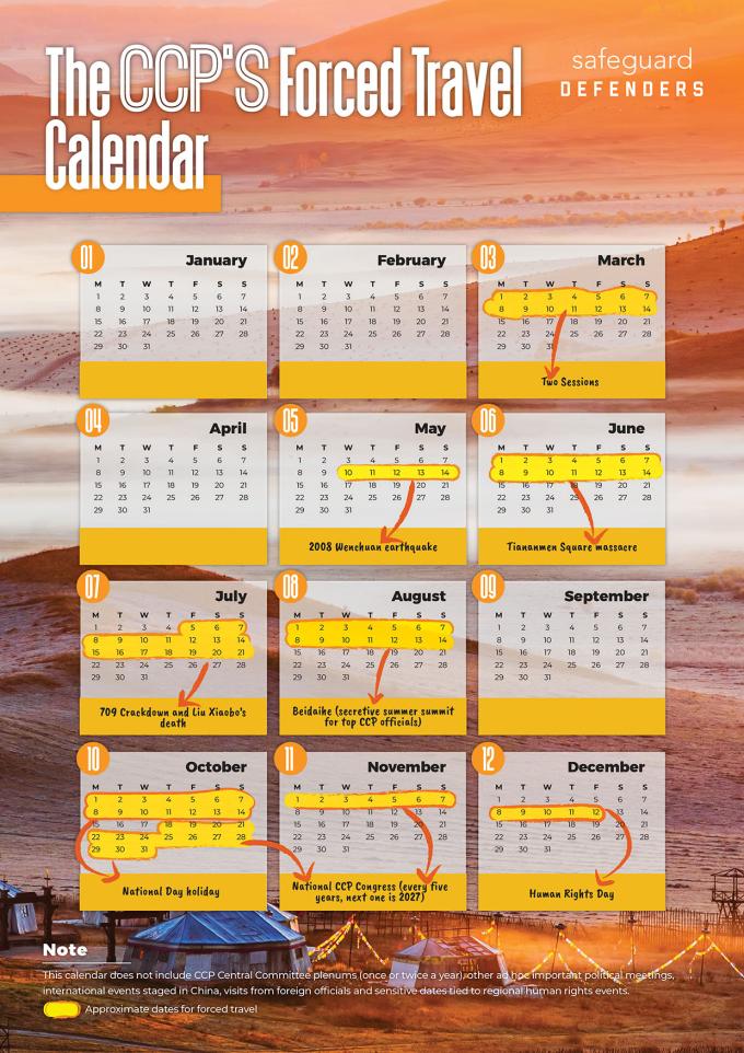 CCP's forced travel calendar